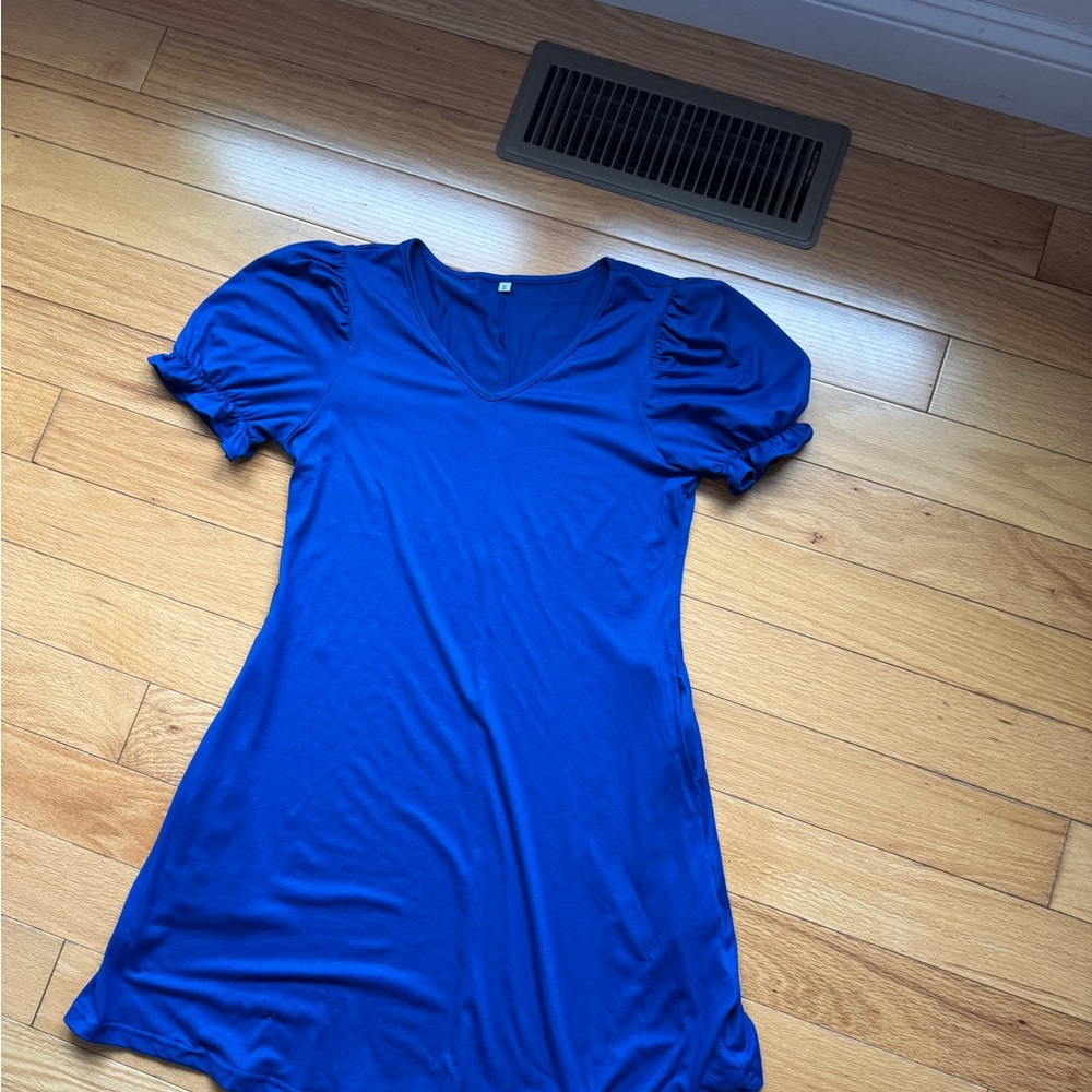 Vibrant Blue Short Sleeve Dress